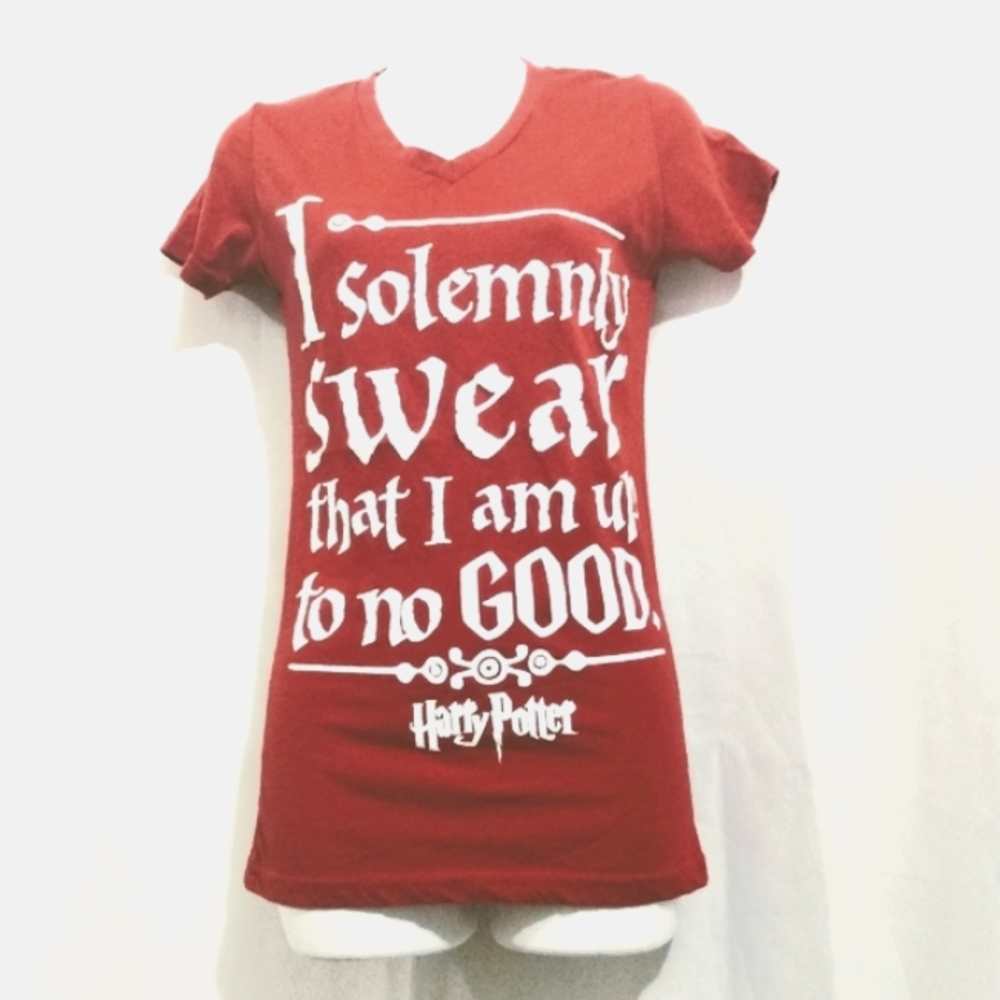 HARRY POTTER "I SOLEMNLY SWEAR" RED SS SHIRT SZ MEDIUM